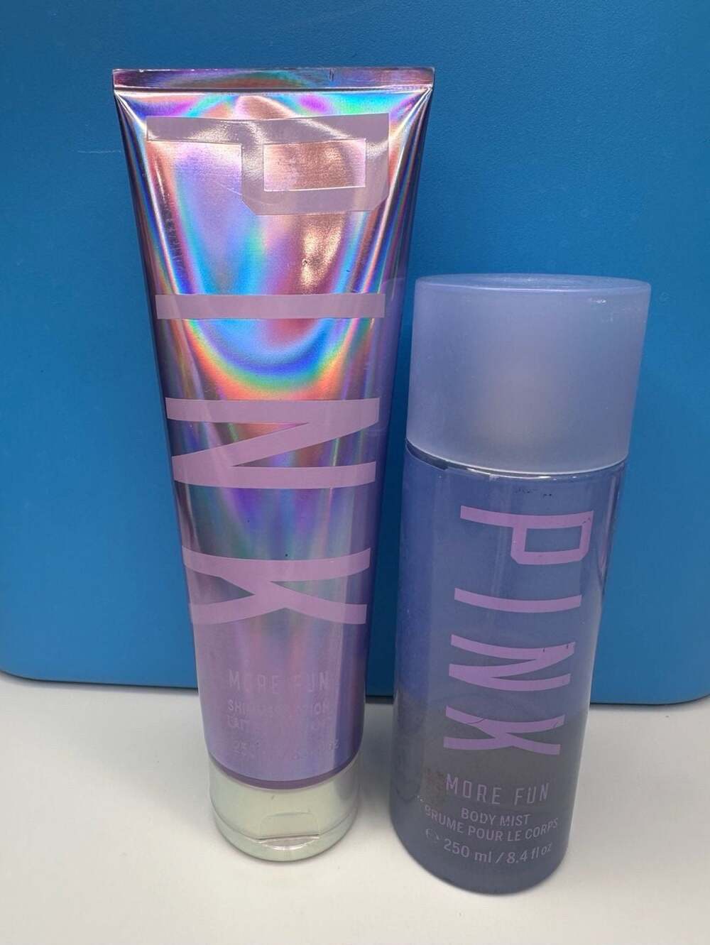VS PINK More Fun Body Mist and Shimmer Lotion Set